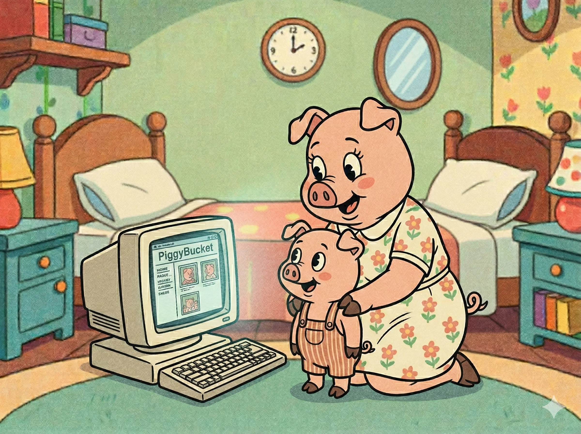 A parent and child reviewing the PiggyBucket dashboard together