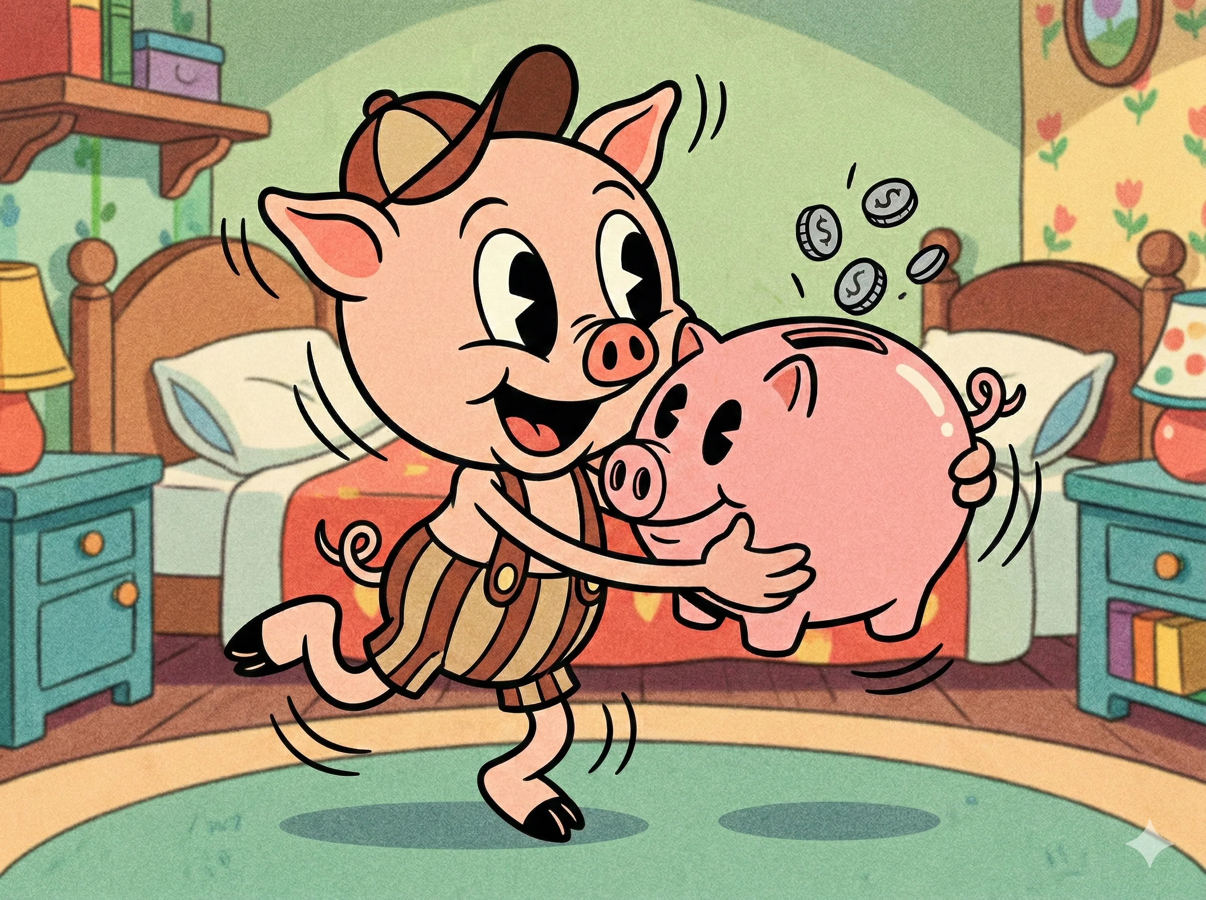A child with a single piggy bank